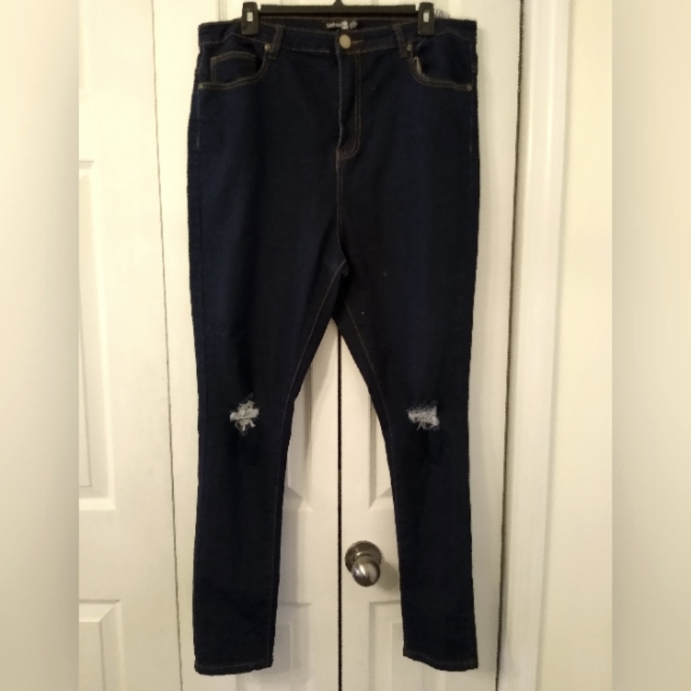 BooHoo Blue Women's Skinny Stretchy Jeans-Size 14